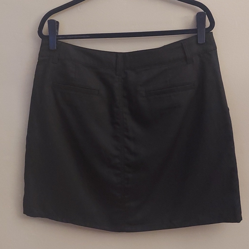 LOFT Black Cargo Lined Linen Blend A-Line Skirt 12 - Picture 9 of 15